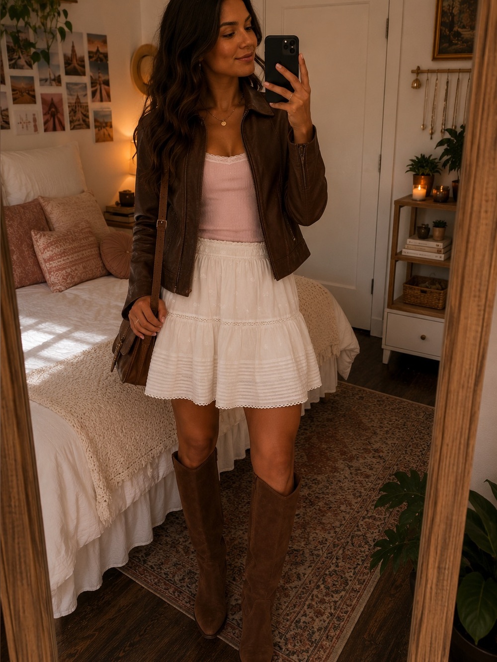 White Eyelet Tiered Skirt XS